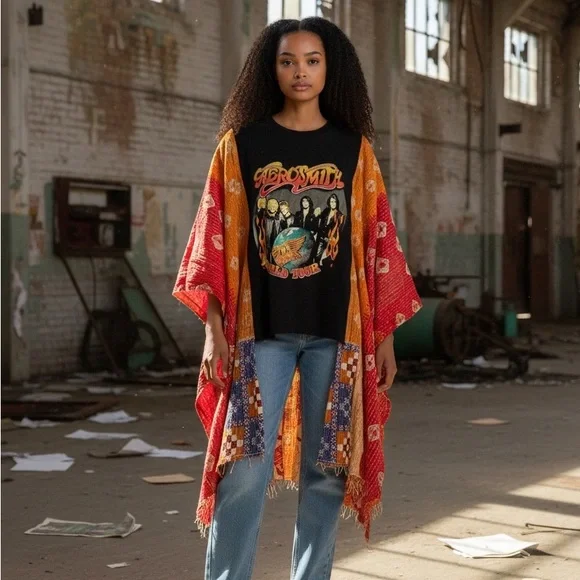 AEROSMITH Handmade Upcycled Clothing Oversized Granny D Originals - Picture 3 of 5